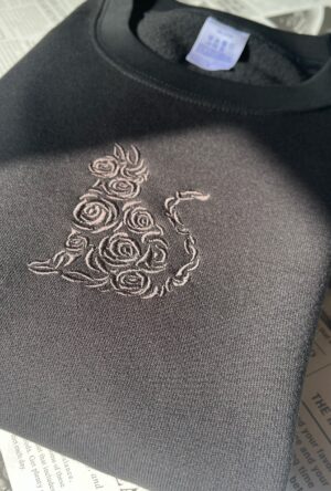 ローズキャットのスウェット(W/B)