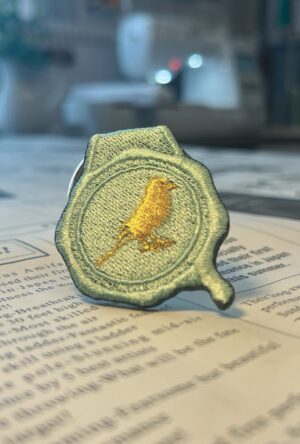 文鳥の刺繍リング