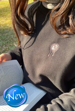 月を望む猫のシーリングスタンプ風のスウェット