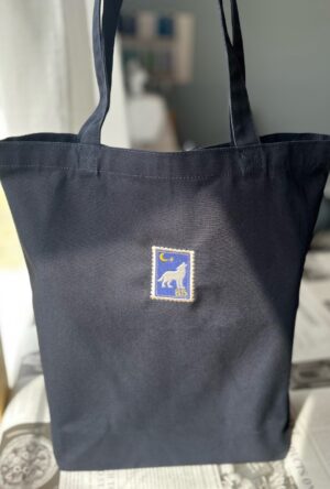 月夜に吠える狼の切手トート