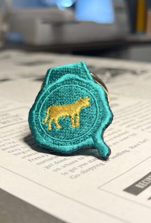 牛の刺繍リング