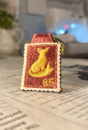 狐の刺繍リング