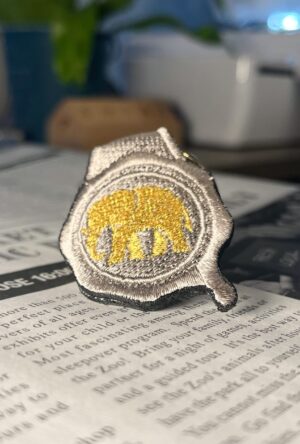 象の刺繍リング