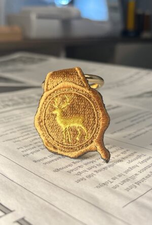 鹿の刺繍リング