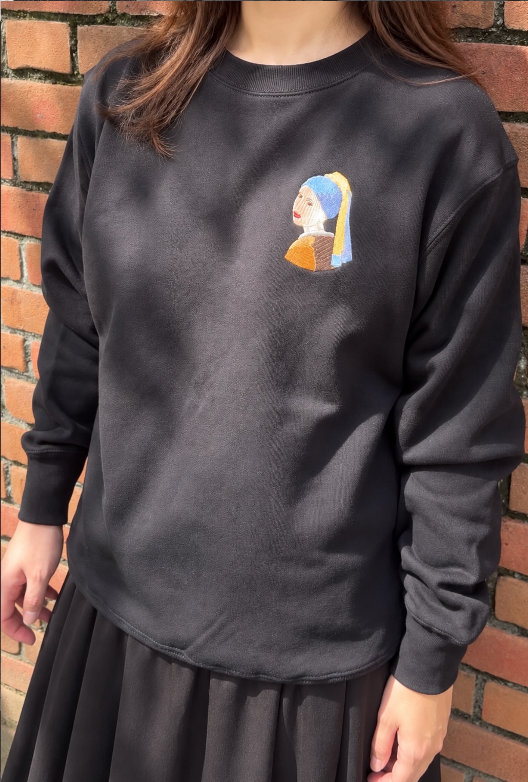 真珠の耳飾りの少女の刺繍スウェット - 画像 (5)